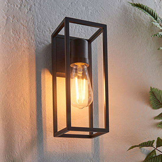 Herbert LED-Wandleuchte in strukturiertem schwarzem Aluminiumrahmen