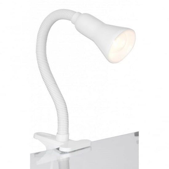Desk Partner Einfach beleuchtete weiße Schreibtischlampe mit Flexi-Clip